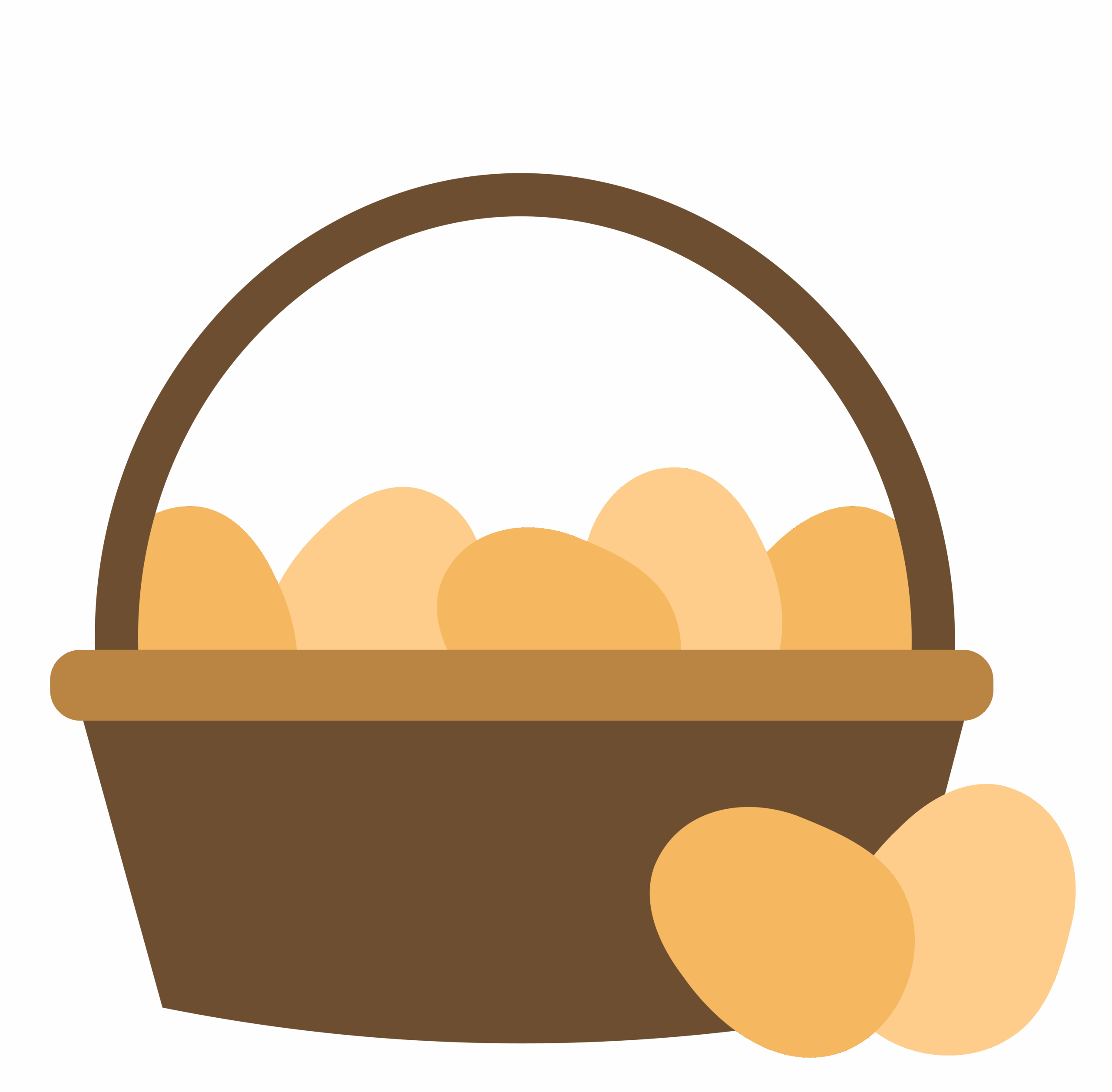 Silhouette icon of a chicken basket filled with eggs